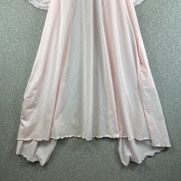 Vintage Shadowline nylon top and robe set no pants size M blush pink lace - Picture 8 of 14